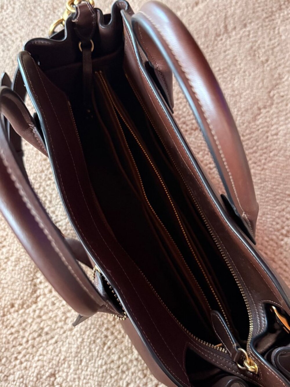 COACH Empire Large Soft Leather Carryall Bag 40 (Maple) - Picture 7 of 7